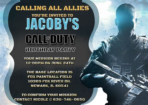 5 Free Call Of Duty Invitation Templates