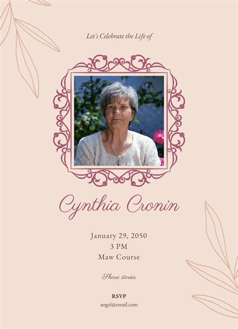 5 Free Celebration Of Life Invitation Templates