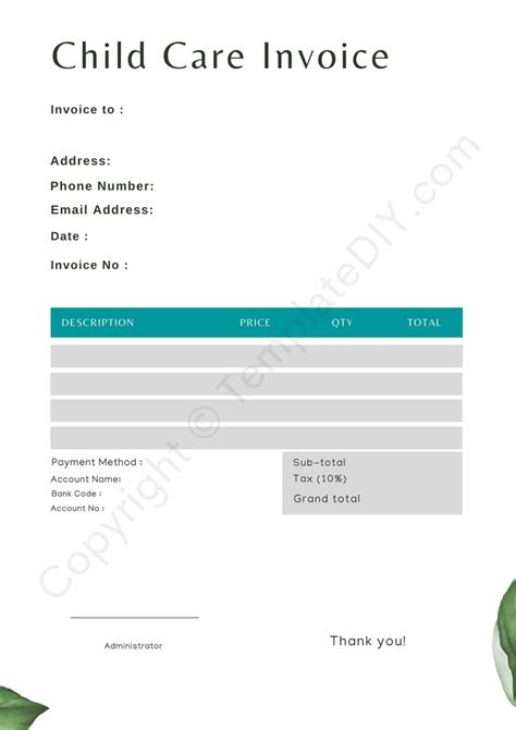 5 Free Childcare Invoice Templates