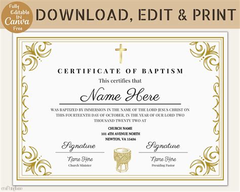 5 Free Christening Certificate Templates To Download