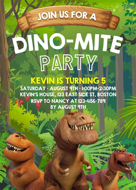 5 Free Dinosaur Birthday Invitation Templates To Edit