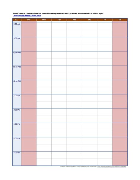 5 Free Editable Hourly Schedule Templates