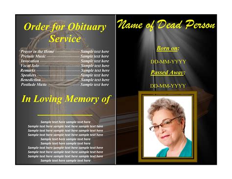 5 Free Funeral Program Templates For Word