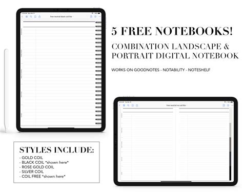 5 Free Goodnotes Notebook Templates