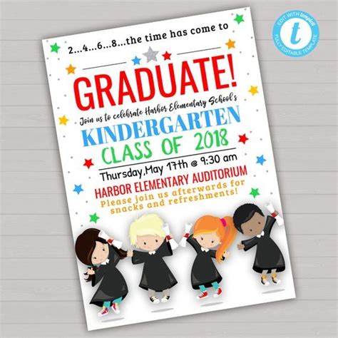 5 Free Kindergarten Graduation Invitation Templates Download