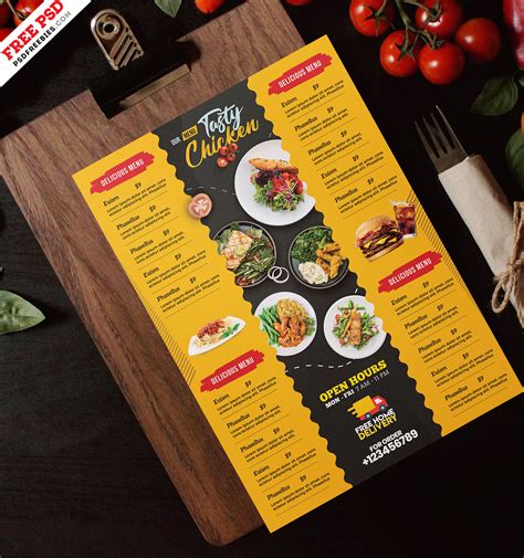 5 Free Menu Template Psd Designs