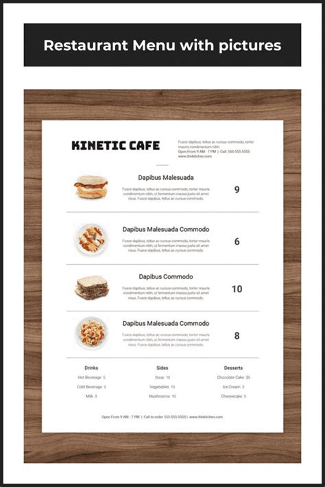 5 Free Menu Templates In Google Docs