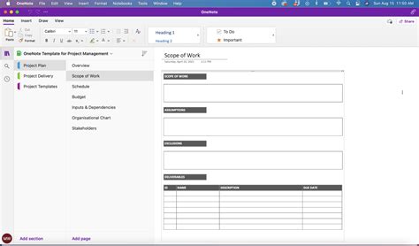 5 Free Onenote Project Management Templates