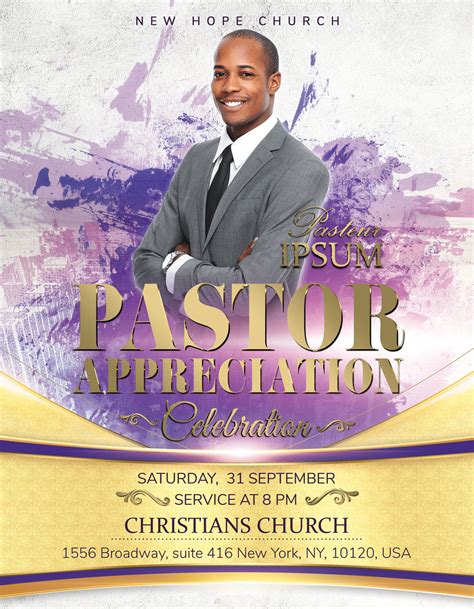 5 Free Pastor Appreciation Flyer Templates