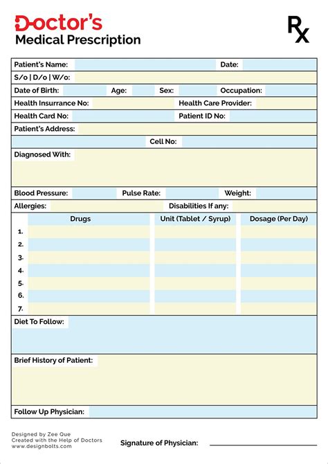 5 Free Prescription Pad Templates To Download