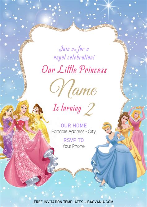 5 Free Princess Birthday Invitations Templates