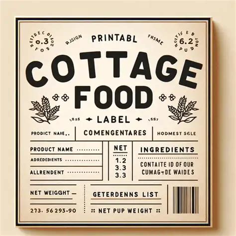 5 Free Printable Cottage Food Label Templates