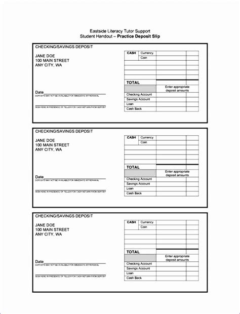 5 Free Quickbooks Deposit Slip Templates In Excel