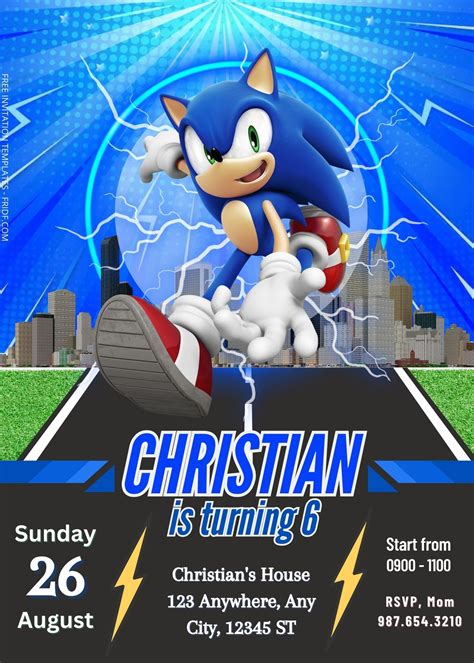 5 Free Sonic Birthday Invitation Templates