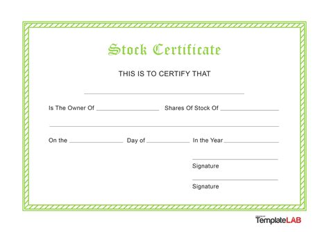 5 Free Stock Certificate Templates In Word