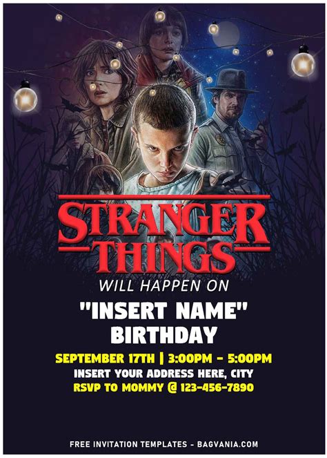 5 Free Stranger Things Birthday Invitation Templates