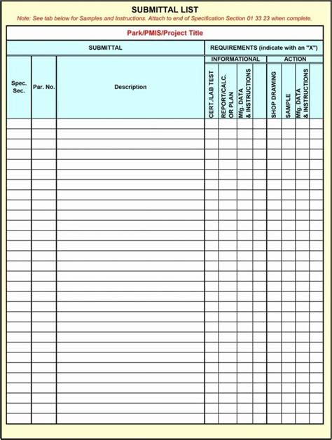 5 Free Submittal Log Templates To Boost Productivity