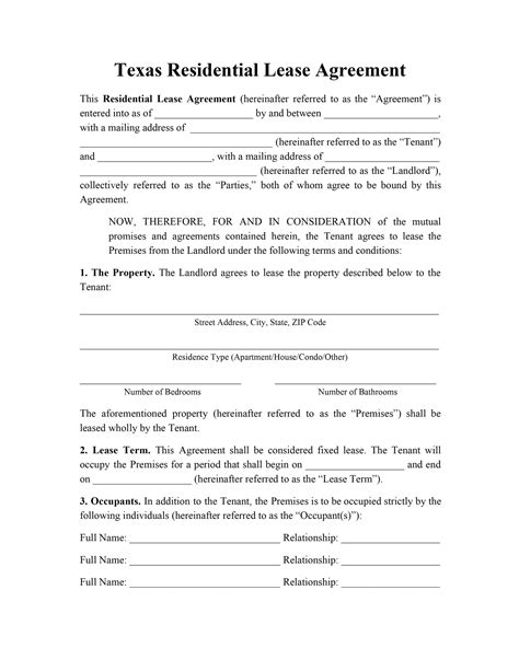 5 Free Texas Lease Agreement Templates To Download