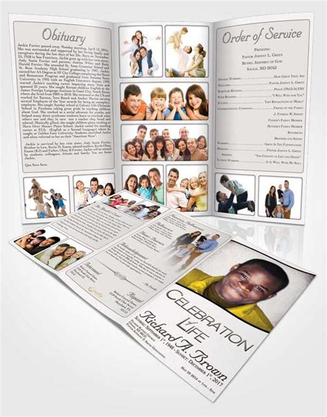 5 Free Tri Fold Obituary Templates To Download