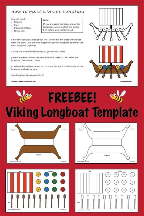 5 Free Viking Longboat Template Printables