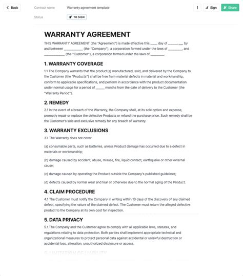 5 Free Warranty Form Templates In Word