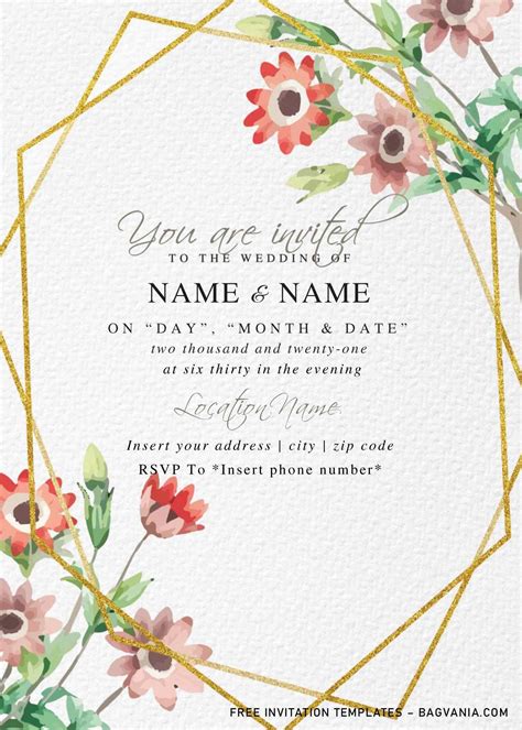 5 Free Wedding Card Templates For Microsoft Word