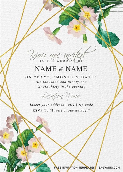 5 Free Wedding Invitation Templates For Word 2010