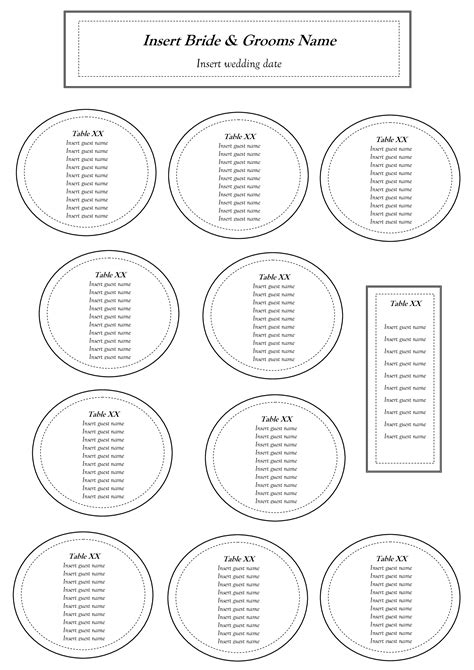 5 Free Wedding Seating Chart Templates