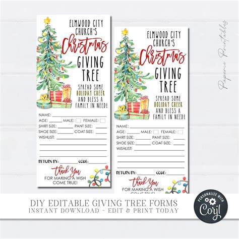 5 Giving Tree Tag Templates