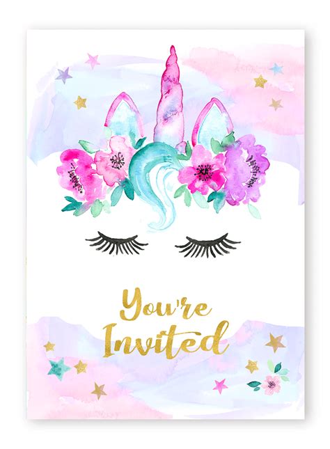 5 Magical Unicorn Party Invitation Templates