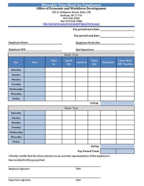 5-Minute Biweekly Timesheet Template To Boost Productivity