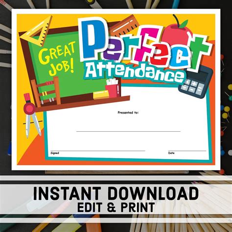 5 Perfect Attendance Certificate Templates