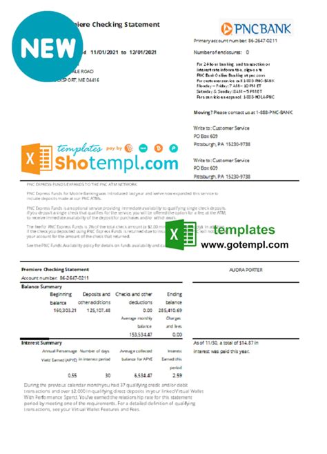 5 Pnc Bank Statement Templates To Simplify Your Finances