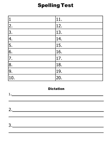 5 Printable Spelling Practice Templates