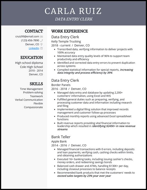 5 Templates For Clerical Resume Success