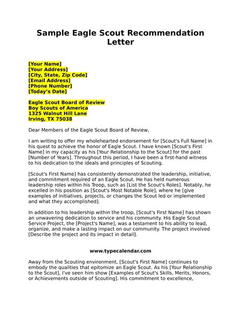 5 Templates For Eagle Scout Recommendation Letters