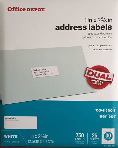 5 Templates For Office Depot Mailing Labels