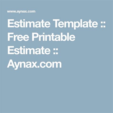 5 Ways Aynax Free Estimate Template Saves Time