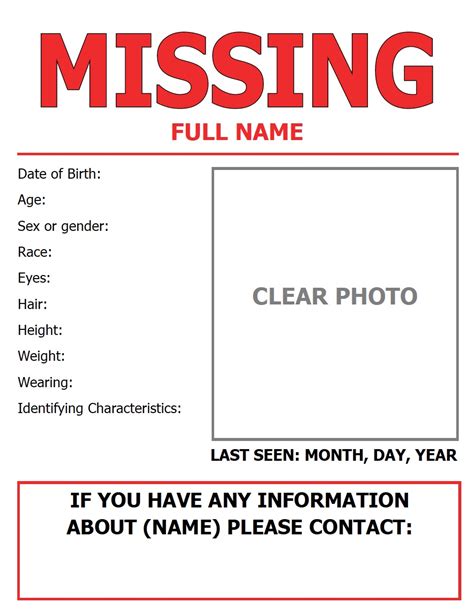 5 Ways To Create A Missing Person Poster Template