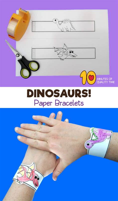 5 Ways To Create Dinosaur Paper Bracelet Templates