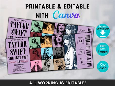 5 Ways To Create Eras Tour Ticket Template