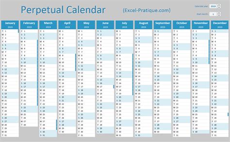 5 Ways To Create Excel Perpetual Calendar Template