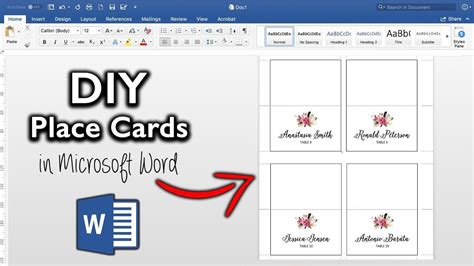 5 Ways To Create Microsoft Word Foldable Place Cards