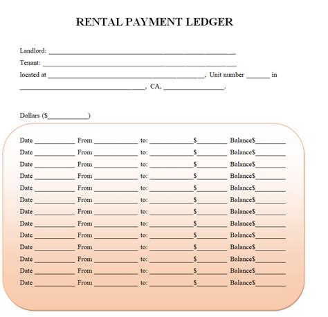 5 Ways To Create Rent Ledger Template In Word