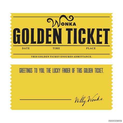 5 Ways To Create Wonka Golden Ticket Template