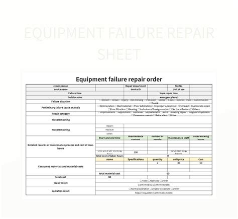 5 Ways To Prevent Equipment Failure With Excel Template