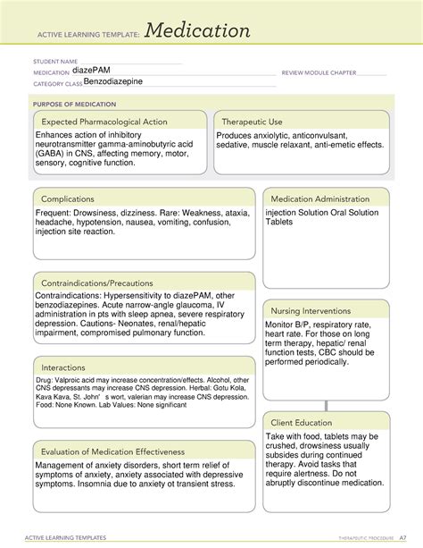 5 Ways To Use Diazepam Ati Medication Template