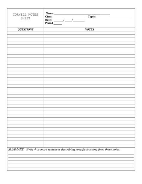 5 Ways To Use Google Doc Cornell Notes Template