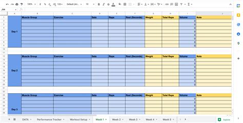 5 Workout Schedule Templates In Google Sheets