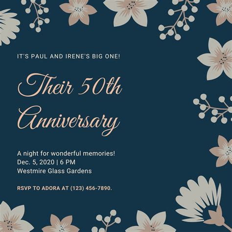 50th Anniversary Invitation Templates To Inspire You